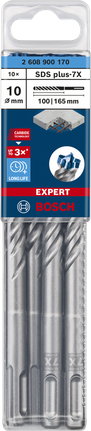 EXPERT SDS plus-7X 해머 드릴 비트 10 x 100 x 165mm, 10종 EXPERT SDS plus-7X 해머 드릴 비트 10 x 100 x 165mm, 10종