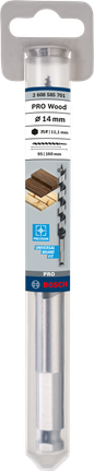 PRO Wood 어거비트, 14 x 95 x 160 mm Bosch PRO 우드 오거 비트 14×95×160mm